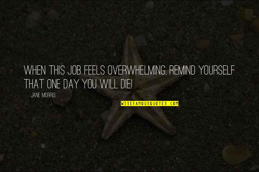 Khattaks Quotes By Jane Morris: When this job feels overwhelming, remind yourself that