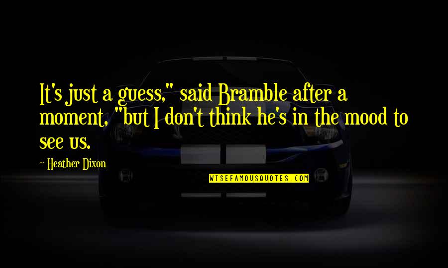 Khayar Information Quotes By Heather Dixon: It's just a guess," said Bramble after a