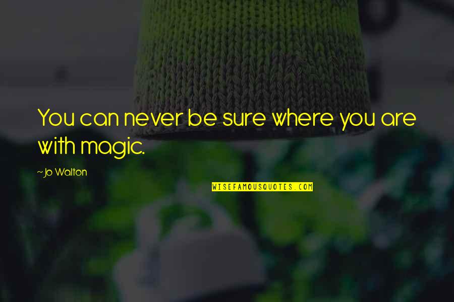 Kheper Quotes By Jo Walton: You can never be sure where you are Kheper Quotes By Jo Walton: You can never be sure where you are