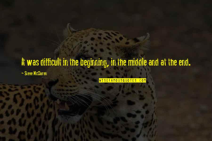 Khidr In Quran Quotes By Steve McClaren: It was difficult in the beginning, in the