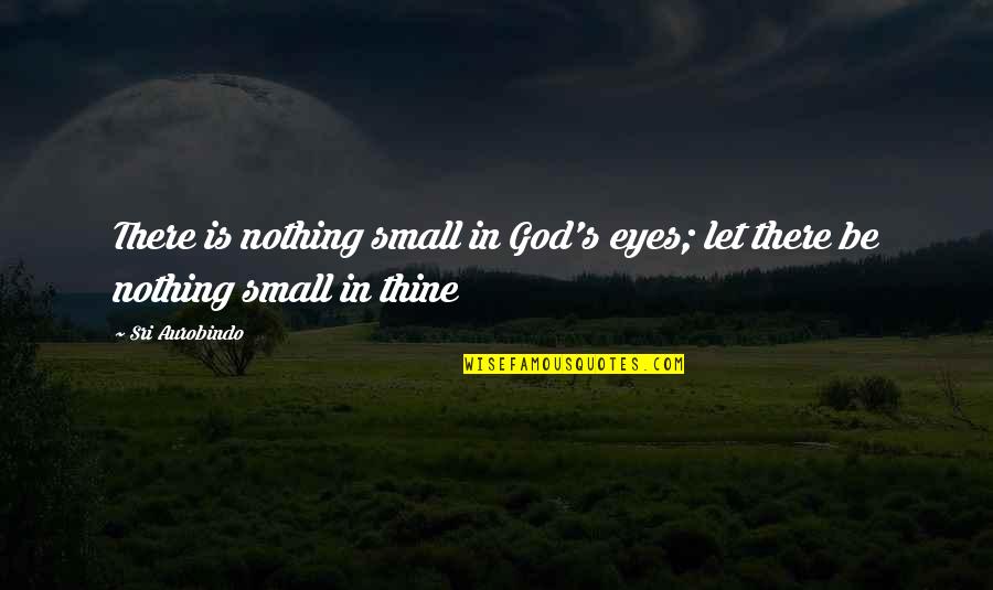 Khitai Conan Quotes By Sri Aurobindo: There is nothing small in God's eyes; let