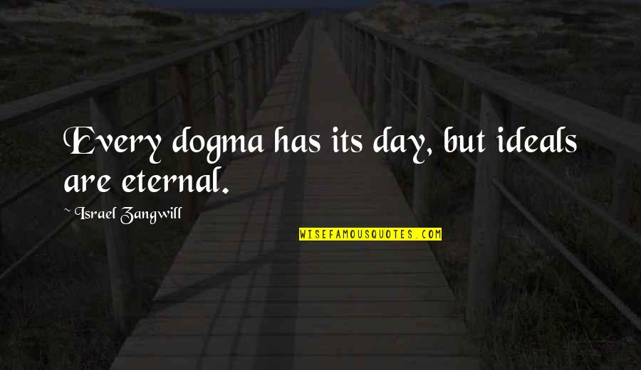 Khonorik Quotes By Israel Zangwill: Every dogma has its day, but ideals are Khonorik Quotes By Israel Zangwill: Every dogma has its day, but ideals are