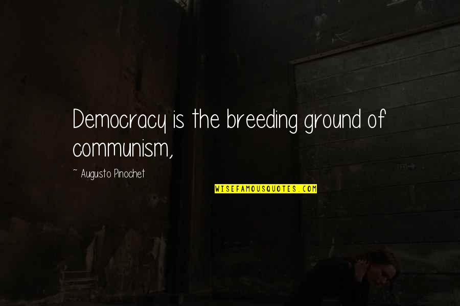 Khorshed Baul Quotes By Augusto Pinochet: Democracy is the breeding ground of communism, Khorshed Baul Quotes By Augusto Pinochet: Democracy is the breeding ground of communism,