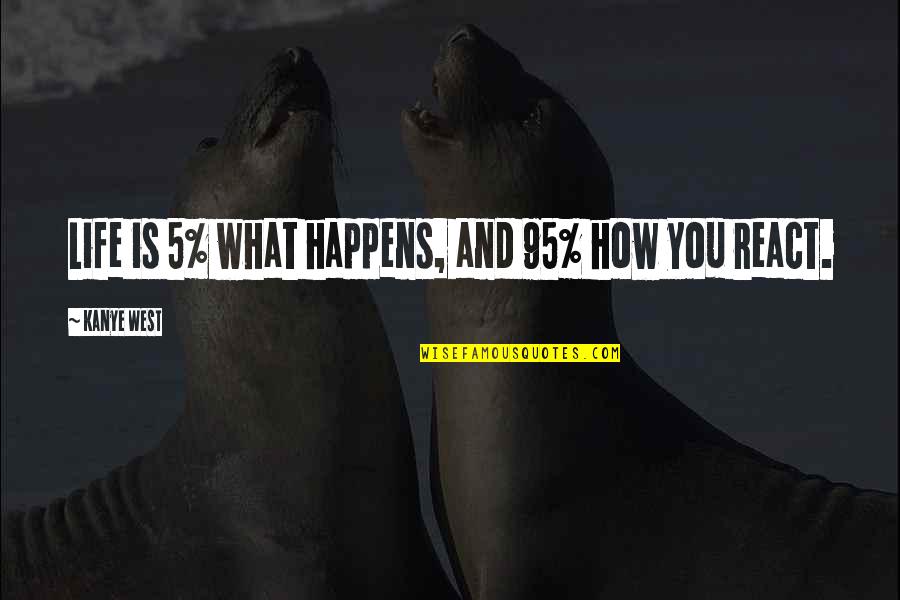 Khrushchevs 1959 Quotes By Kanye West: Life is 5% what happens, and 95% how Khrushchevs 1959 Quotes By Kanye West: Life is 5% what happens, and 95% how