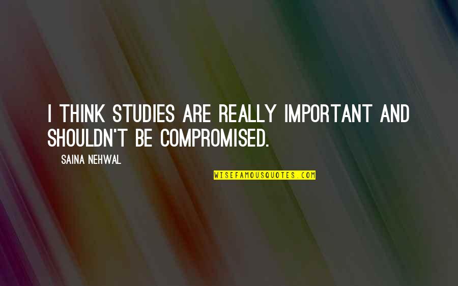 Khwahish Quotes By Saina Nehwal: I think studies are really important and shouldn't