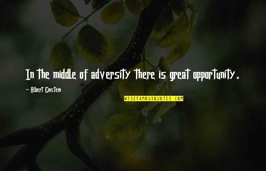 Khwaishein Quotes By Albert Einstein: In the middle of adversity there is great