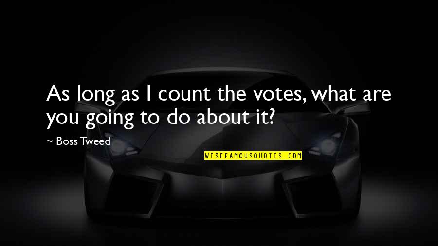 Kian William Quotes By Boss Tweed: As long as I count the votes, what