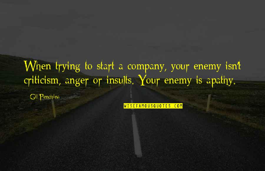 Kiango Accent Quotes By Gil Penchina: When trying to start a company, your enemy