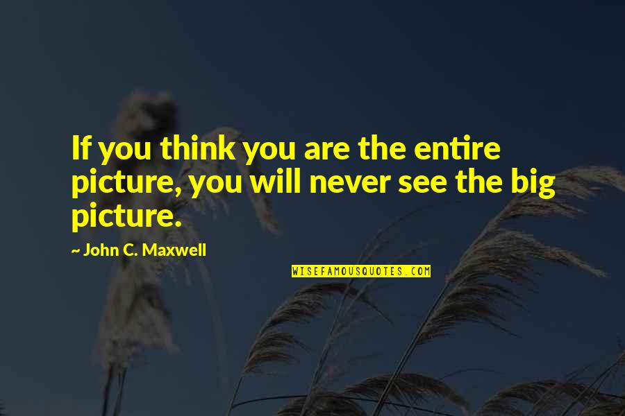 Kiapo Plant Quotes By John C. Maxwell: If you think you are the entire picture,