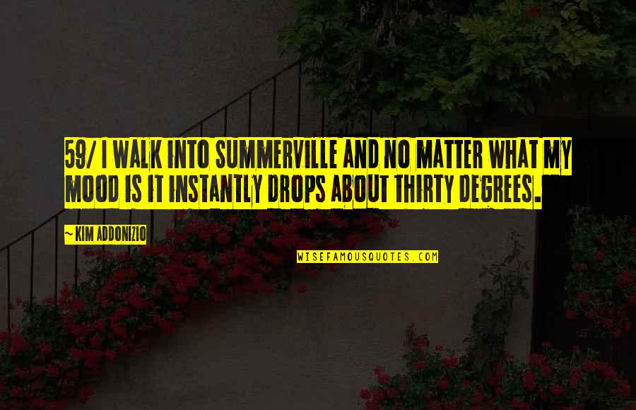 Kibbeh Recipe Quotes By Kim Addonizio: 59/ I walk into Summerville and no matter