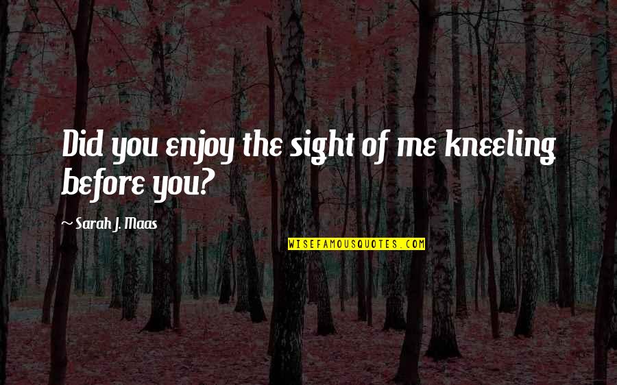 Kiberlain Sandrine Quotes By Sarah J. Maas: Did you enjoy the sight of me kneeling