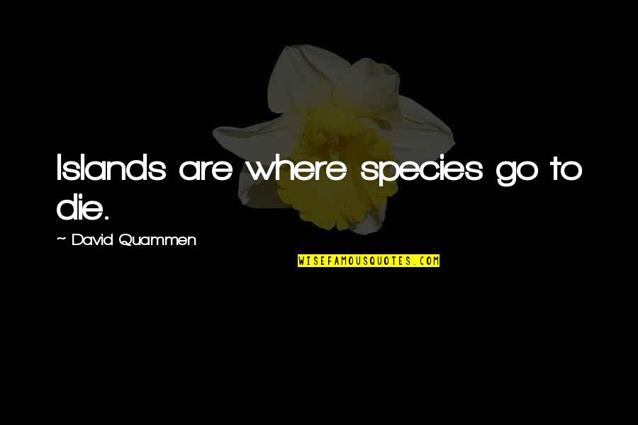 Kicharrah Quotes By David Quammen: Islands are where species go to die.