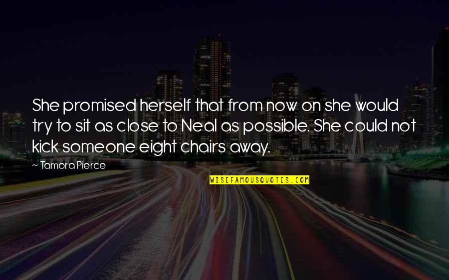 Kick Funny Quotes By Tamora Pierce: She promised herself that from now on she Kick Funny Quotes By Tamora Pierce: She promised herself that from now on she