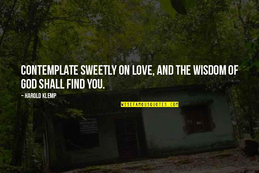 Kickboxers Ecuatorianos Quotes By Harold Klemp: Contemplate sweetly on love, and the wisdom of