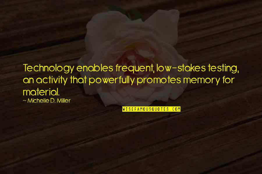 Kickboxing Quotes By Michelle D. Miller: Technology enables frequent, low-stakes testing, an activity that Kickboxing Quotes By Michelle D. Miller: Technology enables frequent, low-stakes testing, an activity that