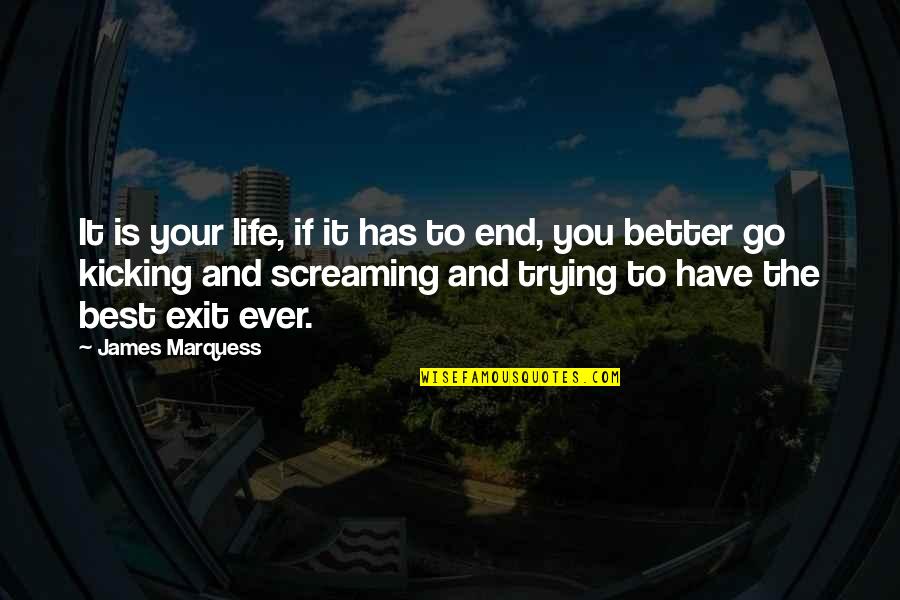 Kicking Screaming Quotes By James Marquess: It is your life, if it has to