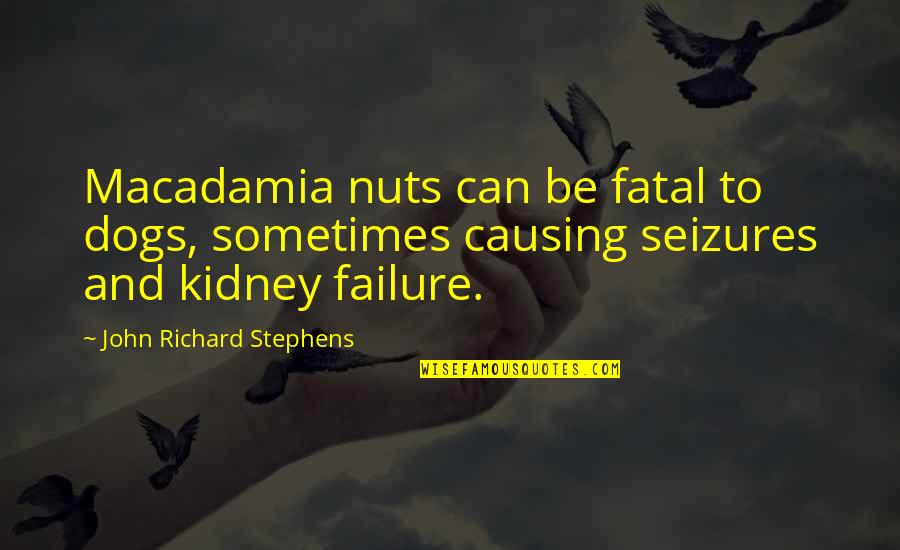 Kidney Quotes By John Richard Stephens: Macadamia nuts can be fatal to dogs, sometimes