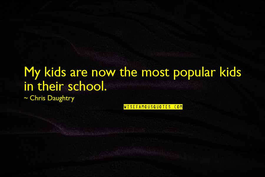 Kids In School Quotes By Chris Daughtry: My kids are now the most popular kids