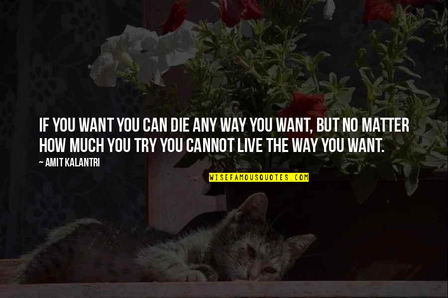 Kidulthood Watch Quotes By Amit Kalantri: If you want you can die any way