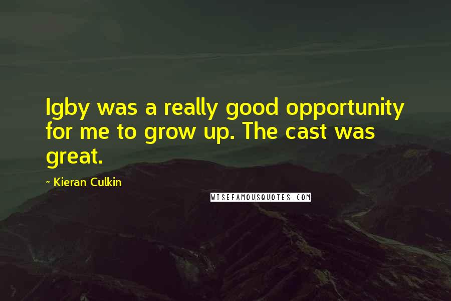 Kieran Culkin quotes: Igby was a really good opportunity for me to grow up. The cast was great.