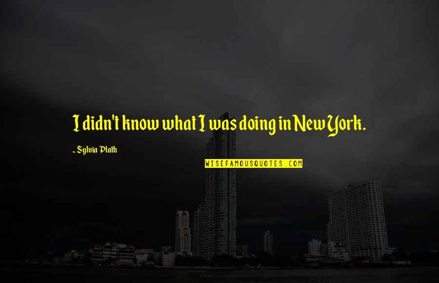 Kifah Shah Quotes By Sylvia Plath: I didn't know what I was doing in Kifah Shah Quotes By Sylvia Plath: I didn't know what I was doing in