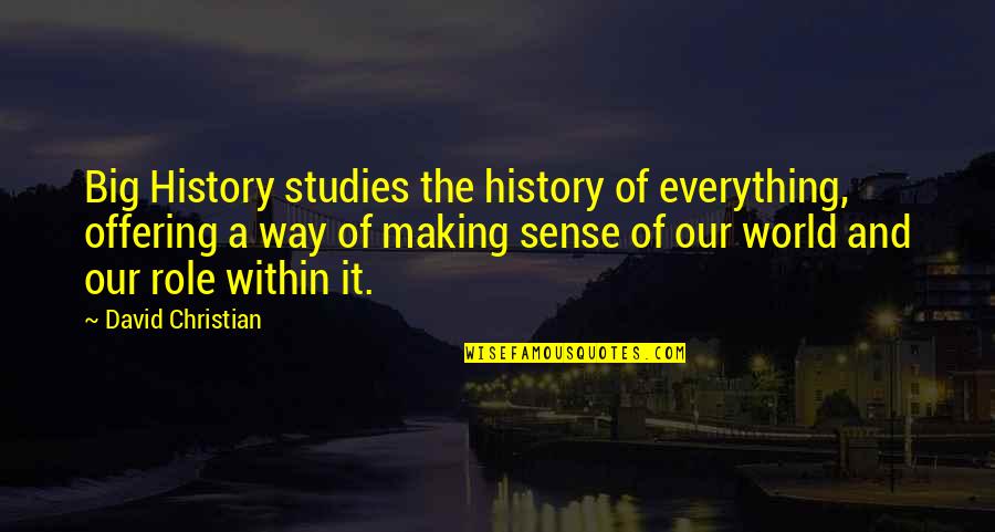 Kightlinger Ford Quotes By David Christian: Big History studies the history of everything, offering