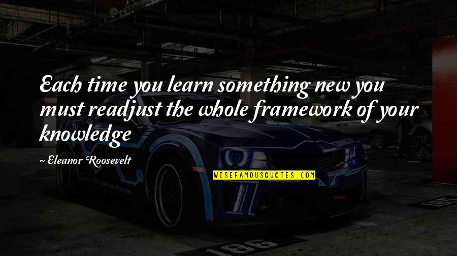 Kihna Quotes By Eleanor Roosevelt: Each time you learn something new you must Kihna Quotes By Eleanor Roosevelt: Each time you learn something new you must