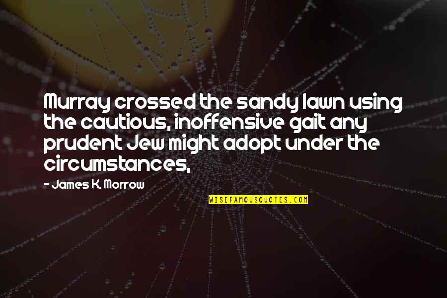 K'iinam Quotes By James K. Morrow: Murray crossed the sandy lawn using the cautious,