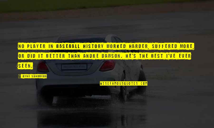 Kijana Wamalwa Quotes By Ryne Sandberg: No player in baseball history worked harder, suffered