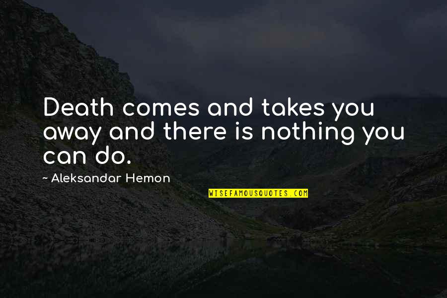 Kikwanga Quotes By Aleksandar Hemon: Death comes and takes you away and there