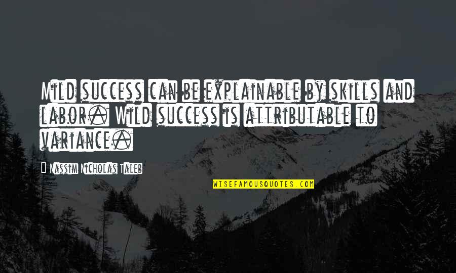 Kilday And Associates Quotes By Nassim Nicholas Taleb: Mild success can be explainable by skills and