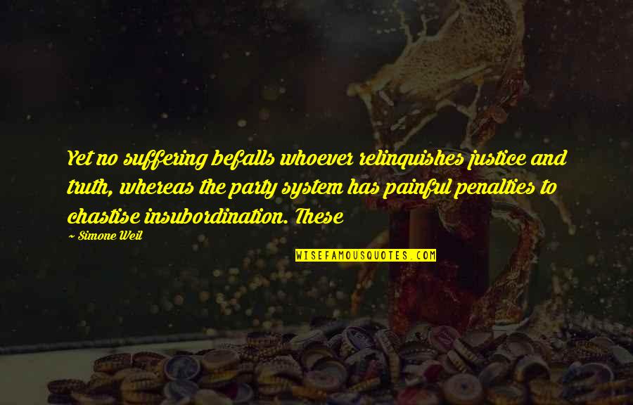 Kilinski Wins Quotes By Simone Weil: Yet no suffering befalls whoever relinquishes justice and