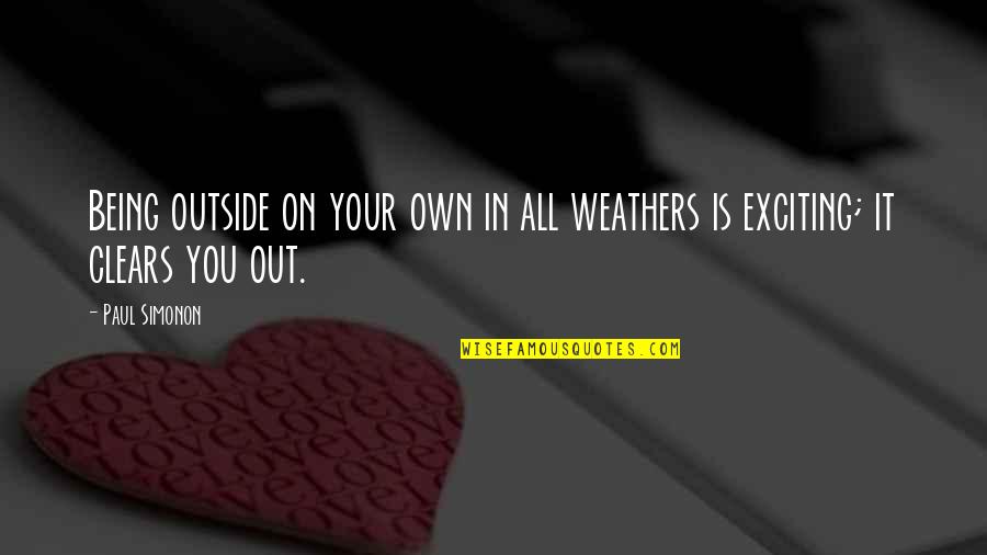 Kill Bill Vol 3 Quotes By Paul Simonon: Being outside on your own in all weathers