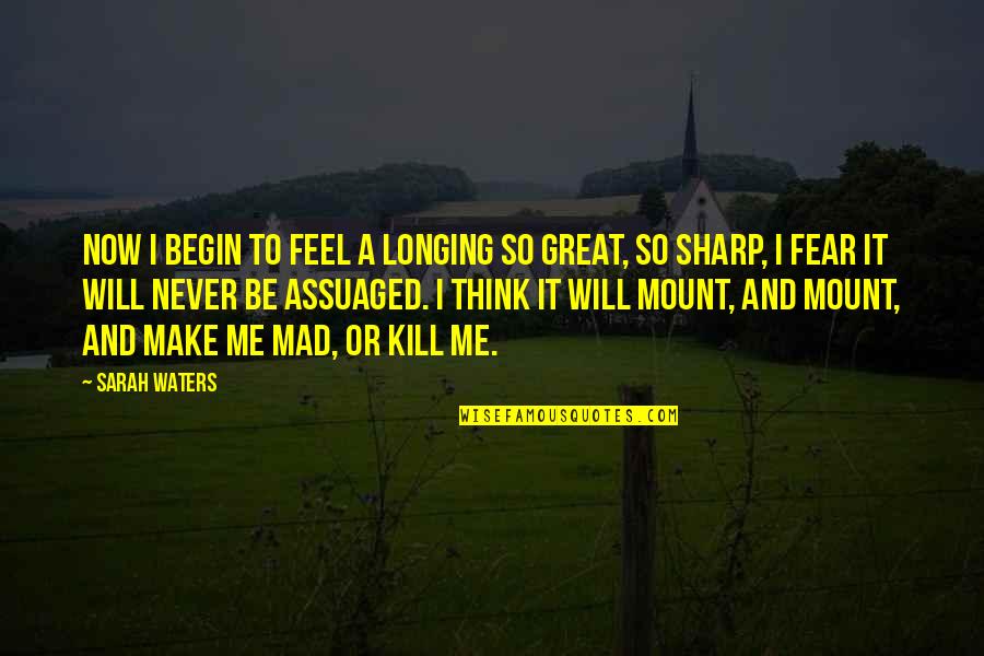 Kill Me Now Quotes By Sarah Waters: Now i begin to feel a longing so