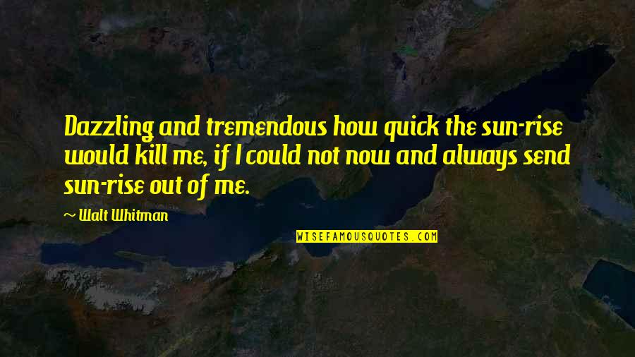 Kill Me Now Quotes By Walt Whitman: Dazzling and tremendous how quick the sun-rise would