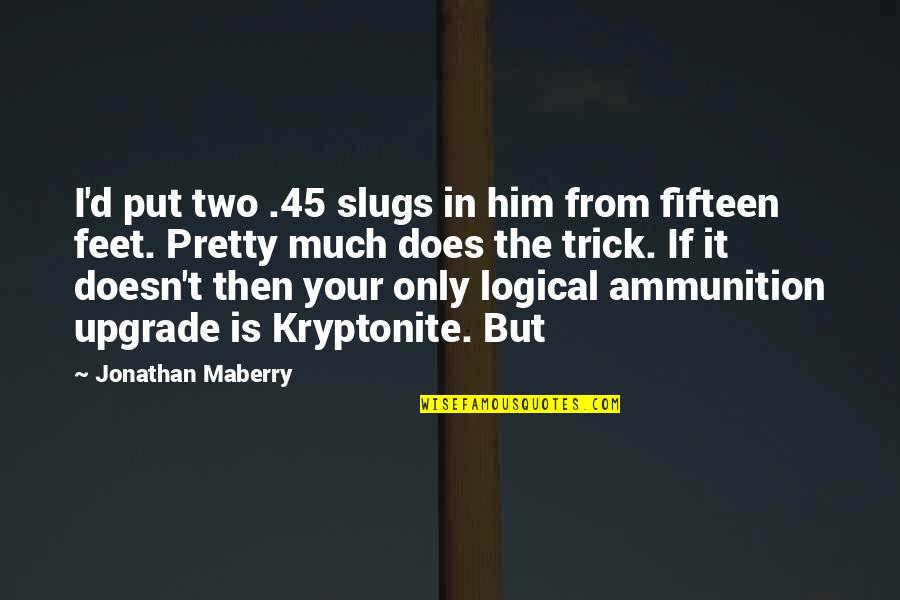 Kill Shelters Quotes By Jonathan Maberry: I'd put two .45 slugs in him from