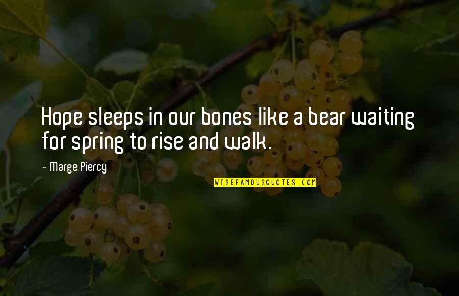 Killin These Hoes Quotes By Marge Piercy: Hope sleeps in our bones like a bear