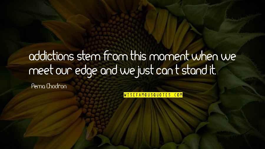Killing The Enemy Quotes By Pema Chodron: addictions stem from this moment when we meet