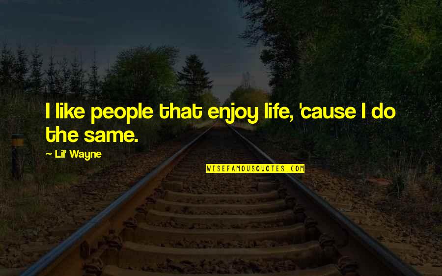 Killionest Quotes By Lil' Wayne: I like people that enjoy life, 'cause I