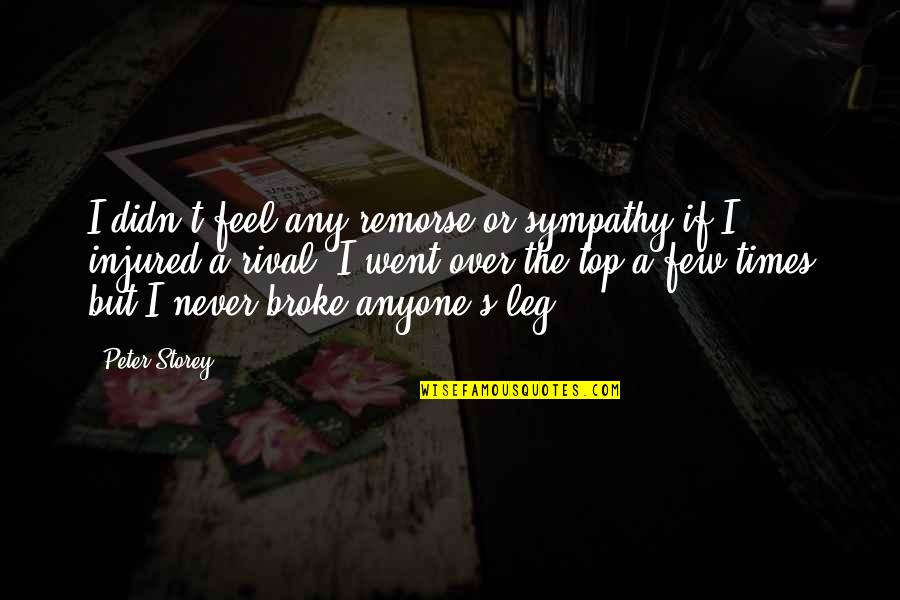 Kilometrikorvaus Quotes By Peter Storey: I didn't feel any remorse or sympathy if Kilometrikorvaus Quotes By Peter Storey: I didn't feel any remorse or sympathy if