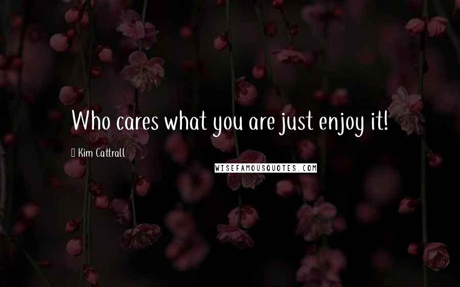 Kim Cattrall quotes: Who cares what you are just enjoy it!