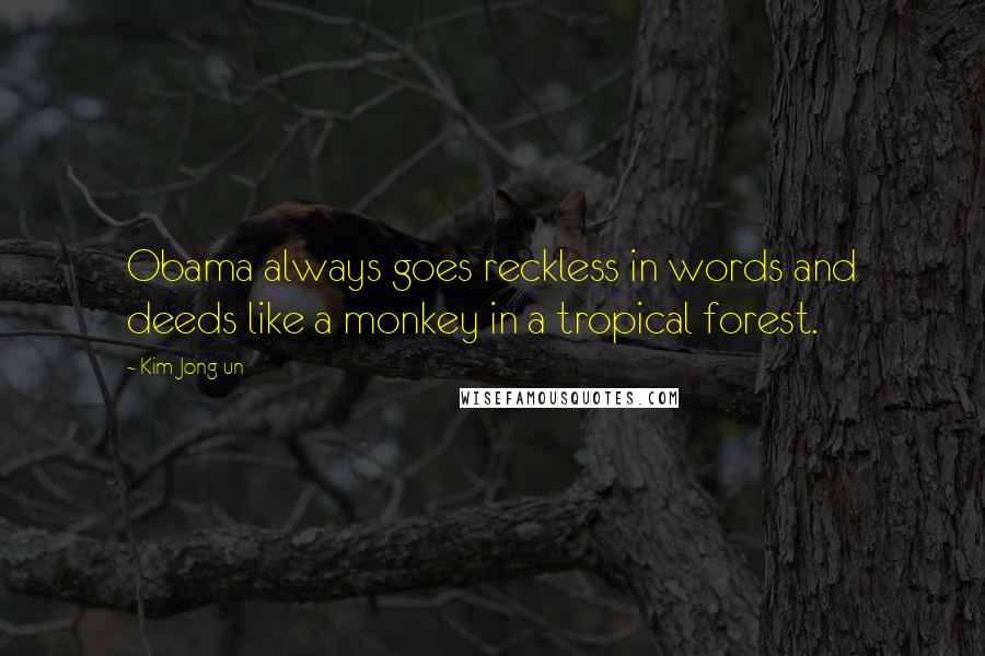 Kim Jong-un quotes: Obama always goes reckless in words and deeds like a monkey in a tropical forest.