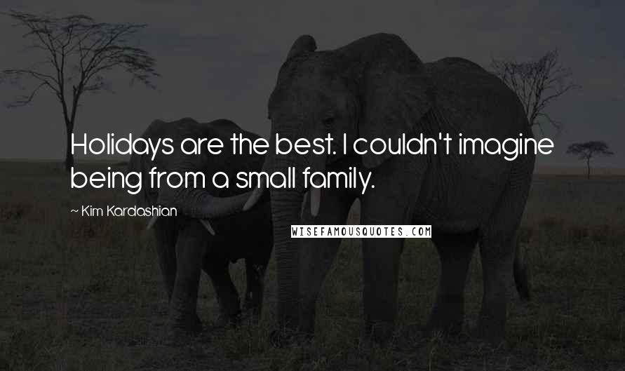 Kim Kardashian quotes: Holidays are the best. I couldn't imagine being from a small family.