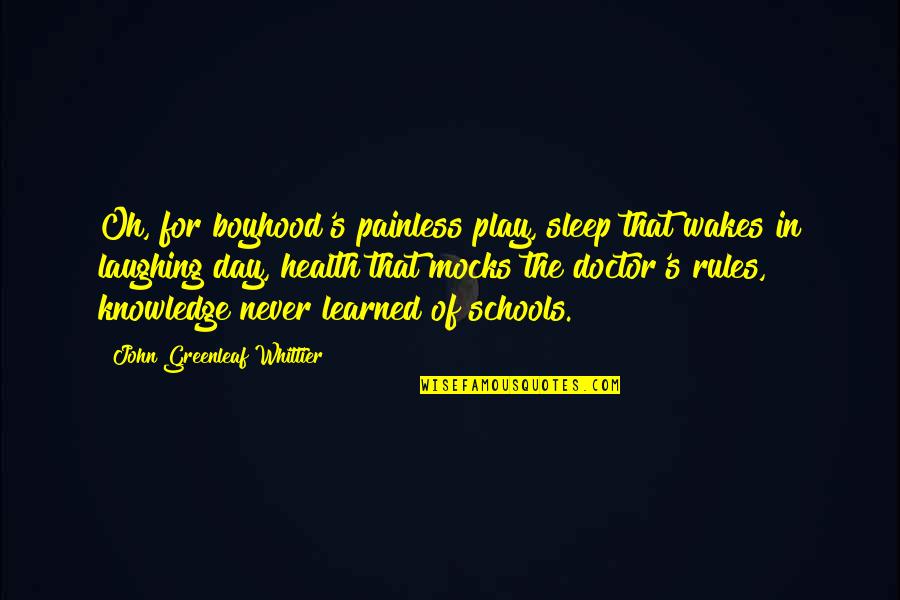 Kimi Raikkonen Famous Quotes By John Greenleaf Whittier: Oh, for boyhood's painless play, sleep that wakes Kimi Raikkonen Famous Quotes By John Greenleaf Whittier: Oh, for boyhood's painless play, sleep that wakes