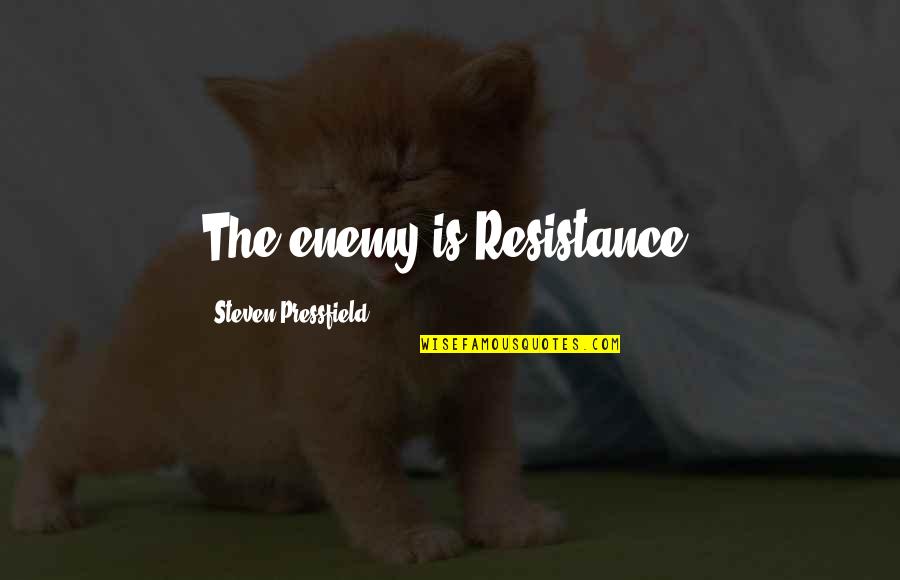Kimiya Haghighi Quotes By Steven Pressfield: The enemy is Resistance. Kimiya Haghighi Quotes By Steven Pressfield: The enemy is Resistance.