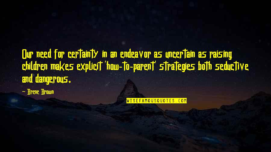 Kincsem Tuti Quotes By Brene Brown: Our need for certainty in an endeavor as Kincsem Tuti Quotes By Brene Brown: Our need for certainty in an endeavor as
