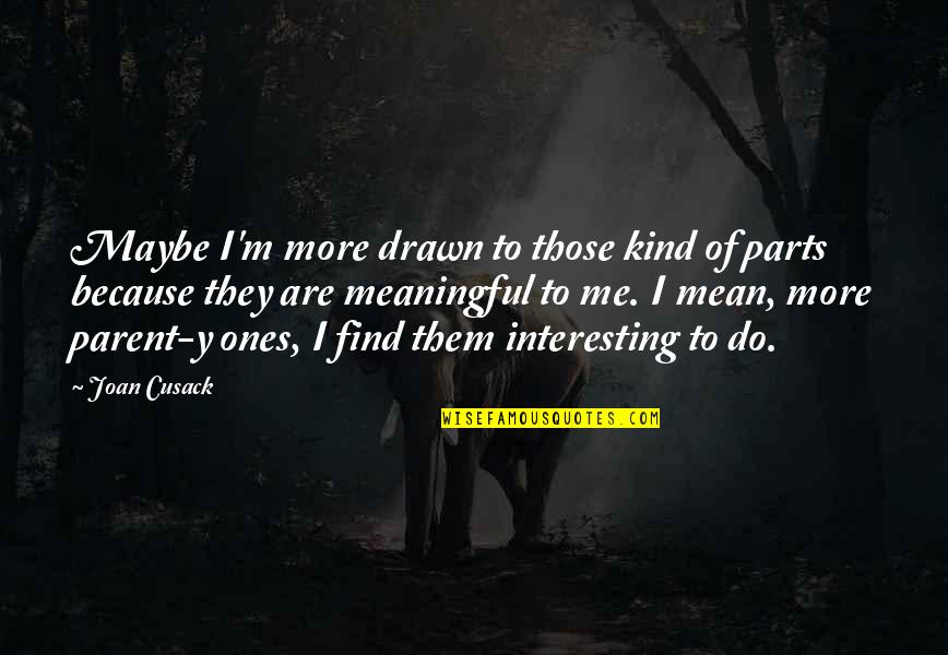 Kind Of Mean Quotes By Joan Cusack: Maybe I'm more drawn to those kind of Kind Of Mean Quotes By Joan Cusack: Maybe I'm more drawn to those kind of
