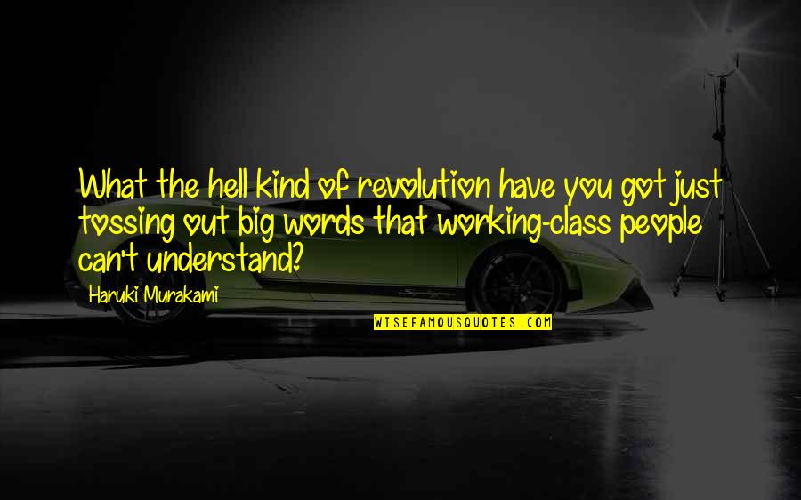 Kind Words Quotes By Haruki Murakami: What the hell kind of revolution have you