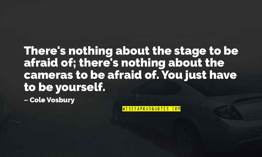 Kinday Quotes By Cole Vosbury: There's nothing about the stage to be afraid
