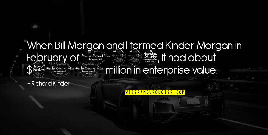 Kinder Morgan Quotes By Richard Kinder: When Bill Morgan and I formed Kinder Morgan